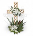 Cruz con Lilies y Rosas